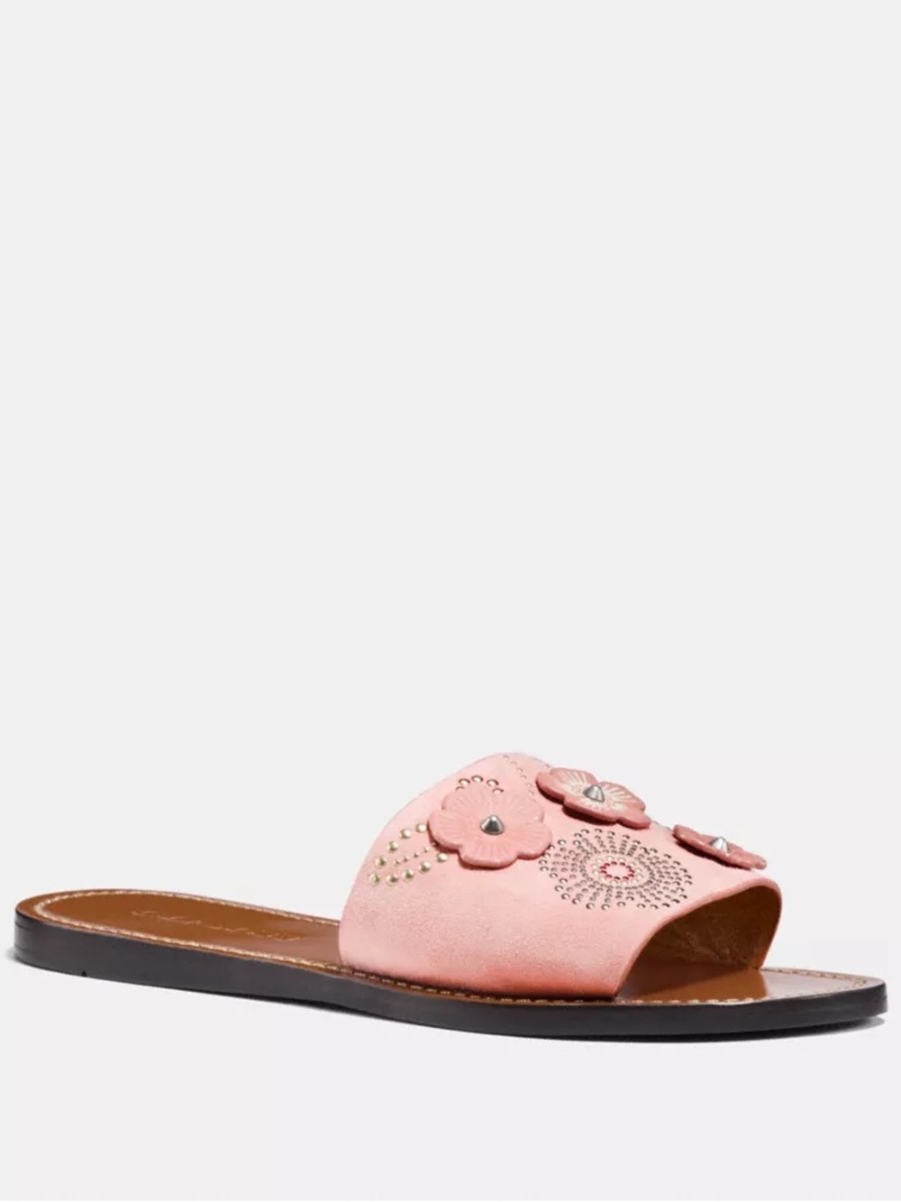 Coach Slide With Tea Rose Rivets In Light Pink Size 8.5